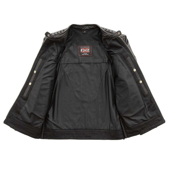 Daredevil Men's Motorcycle Twill/Leather Jacket - Picture 3 of 5